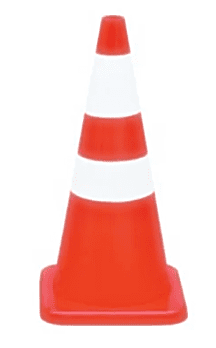 קונוס פלסטיק 50 אדום לבן