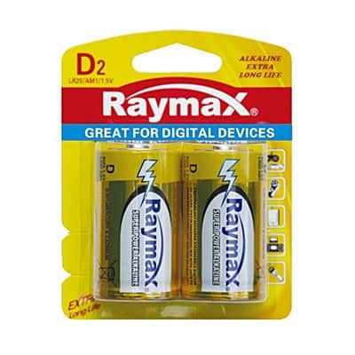 סוללות D אלקליין Extra Long Life Raymax זוג